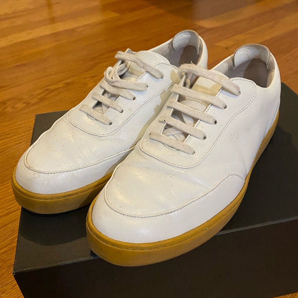 JAK leather sneakers (White / Tan, US 7 / EU 39, Good Condition)